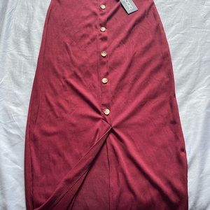 button front midi skirt